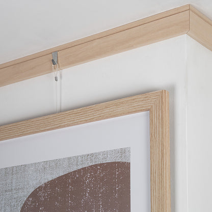 STAS riva wooden picture rail 200cm: Your modern picture hanging solution with a sleek Ayous wood finish.