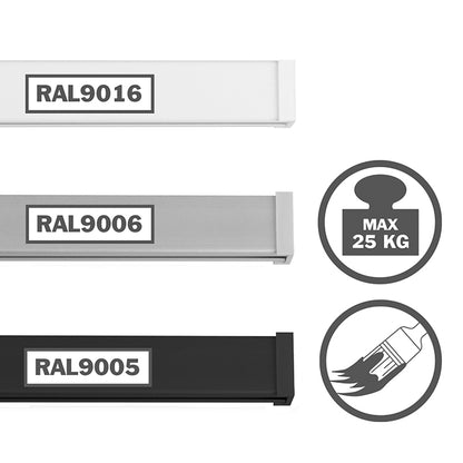 Choose STAS minirail + installation kit for an invisible picture hanging system with its thin, durable design.