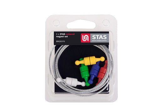 STAS coloured magnet set: Hang postcards or photos in seconds with vibrant magnet colours.