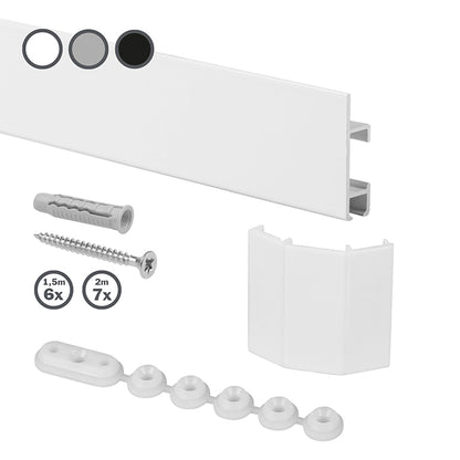 STAS cliprail max picture hanging system supports up to 25kg/m; perfect for robust displays.