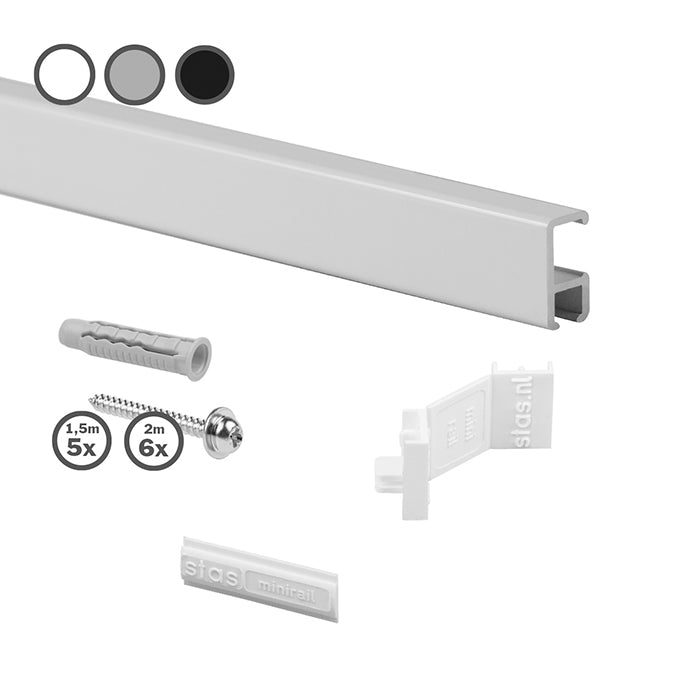 STAS minirail picture rail offers easy setup with its included connector and combicap accessories.