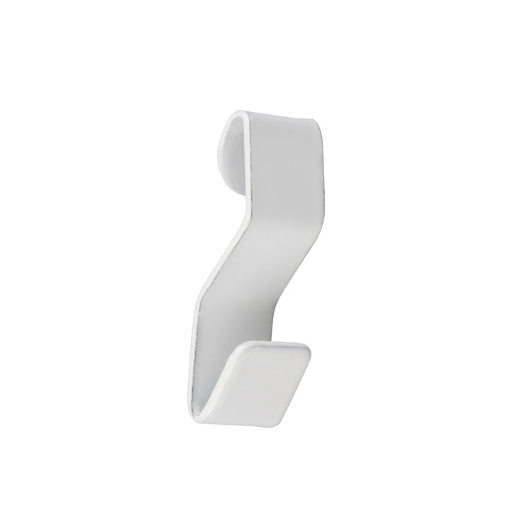 STAS j-rail S-hook: Ideal for looping cords or wires on j-rails, available in white or aluminium for flexible display.