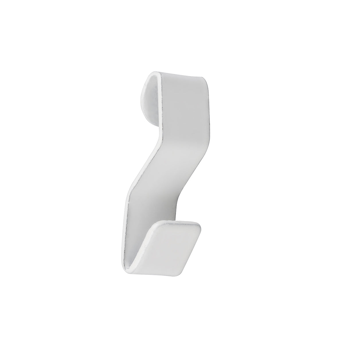 STAS j-rail S-hook: Ideal for looping cords or wires on j-rails, available in white or aluminium for flexible display.