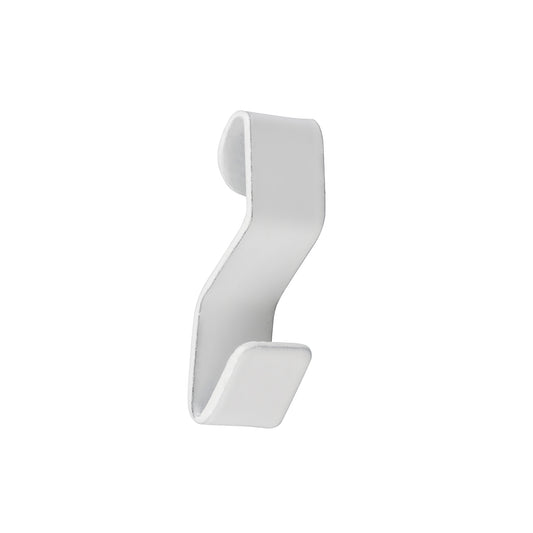STAS j-rail S-hook: Ideal for looping cords or wires on j-rails, available in white or aluminium for flexible display.