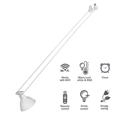 STAS Wi-Fi smart-led + fixture: Personalize lighting for display.