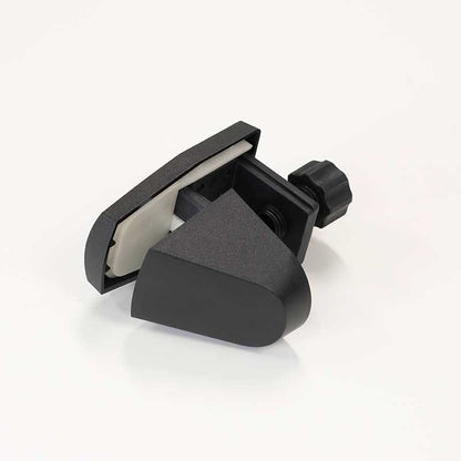 STAS desk clamp secures plexiglass screens on desks, fits surfaces 16-34mm, and screens 2-28mm thick.