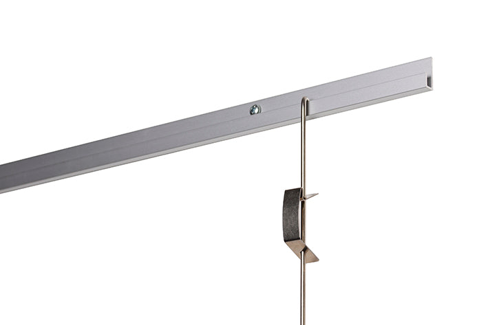 Robust STAS j-rail hook for 3 mm rod, perfect for art display.