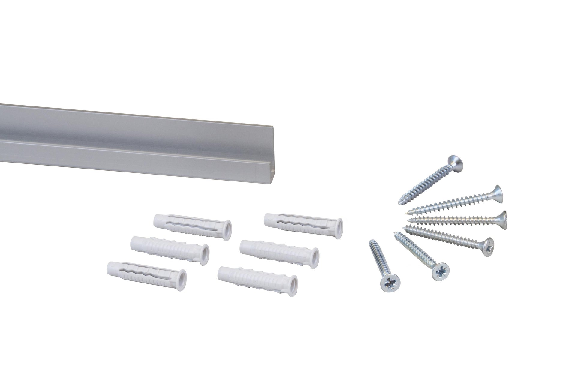 STAS j-rail + installation kit: Ideal for functional and aesthetic wall displays.