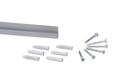 STAS j-rail + installation kit: Ideal for functional and aesthetic wall displays.