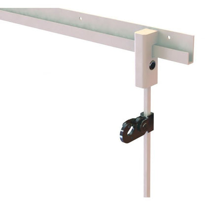 STAS j-rail max hook fits 4x4mm rods, max weight 40kg.