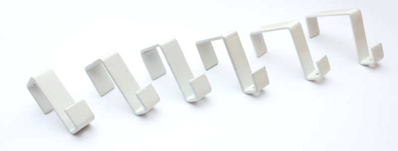 STAS panel hooks white versatile for door and wall decor. Includes 10 hooks.