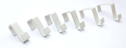 STAS panel hooks white versatile for door and wall decor. Includes 10 hooks.