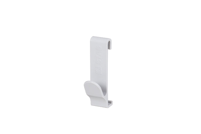 STAS papergrip hook securely hangs items like keys on STAS rail.