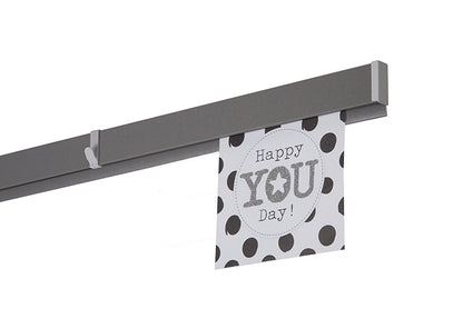 STAS papergrip hook enhances STAS rails for key or decor hanging.