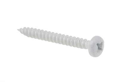 STAS j-rail screw flush head in white/alu, ideal for precise j-rail mounting, 4 screws per meter.