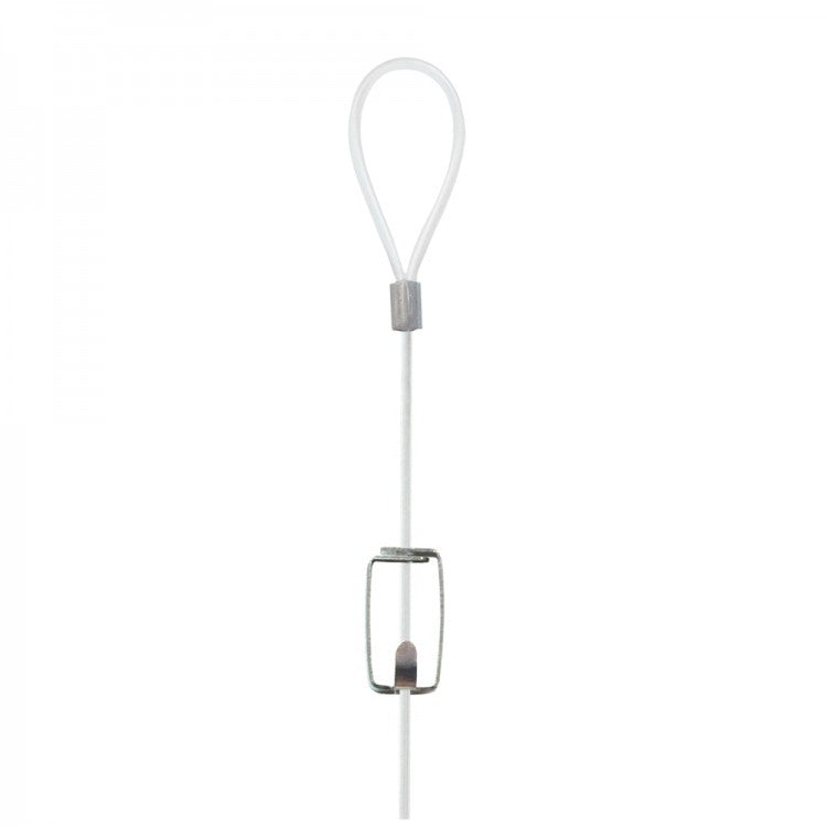 STAS perlon cord holds up to 33 lbs with the zipper hook, compatible with STAS picture rail hanging systems.
