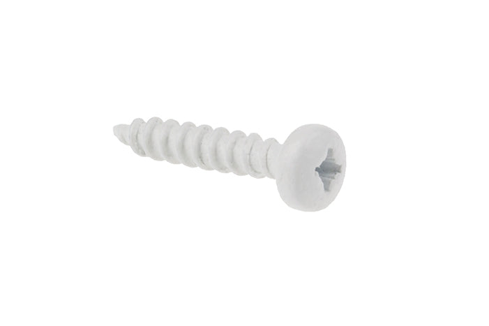 STAS u-rail screw white (pack of 10) secures rails easily.