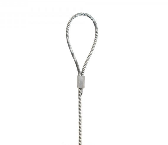 STAS steel loop cable for traditional rails, supports 33 lbs with STAS hooks.