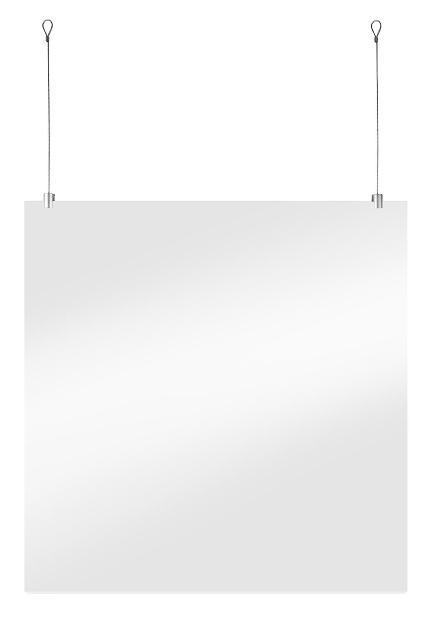 STAS suspension set: Includes hooks for drop ceiling installation, ideal for hanging plexiglass screens.