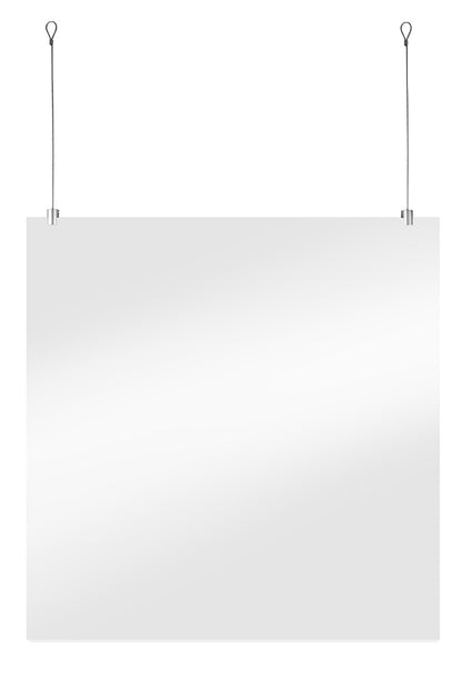 STAS suspension set: Includes hooks for drop ceiling installation, ideal for hanging plexiglass screens.
