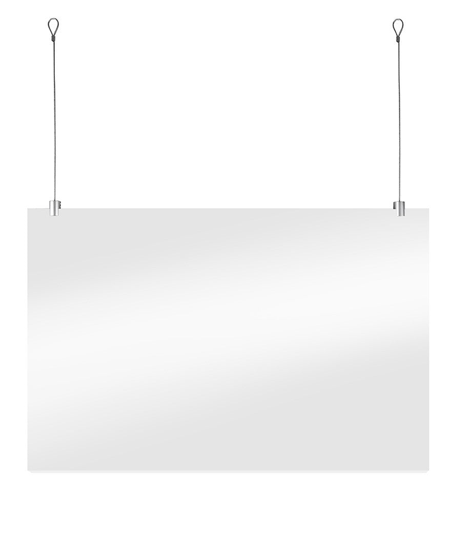 STAS suspension set: Install easily with drop ceiling clamps, cords, and clips for plexiglass panels.