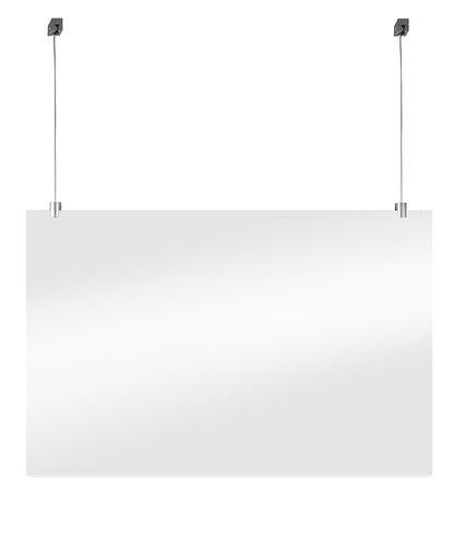 STAS suspension set for concrete, featuring 250cm cords, signage clips and black end caps.