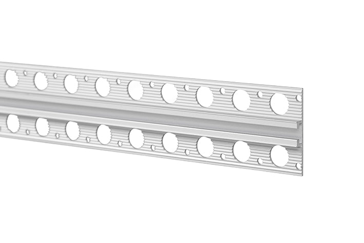 STAS plasterrail - 200 cm, integrates with stucco walls for seamless, invisible hanging up to 15 kg/m.