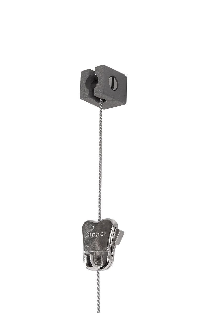 STAS qubic set: Ideal for unique art hanging, includes steel cable, glider, and zipper hook.