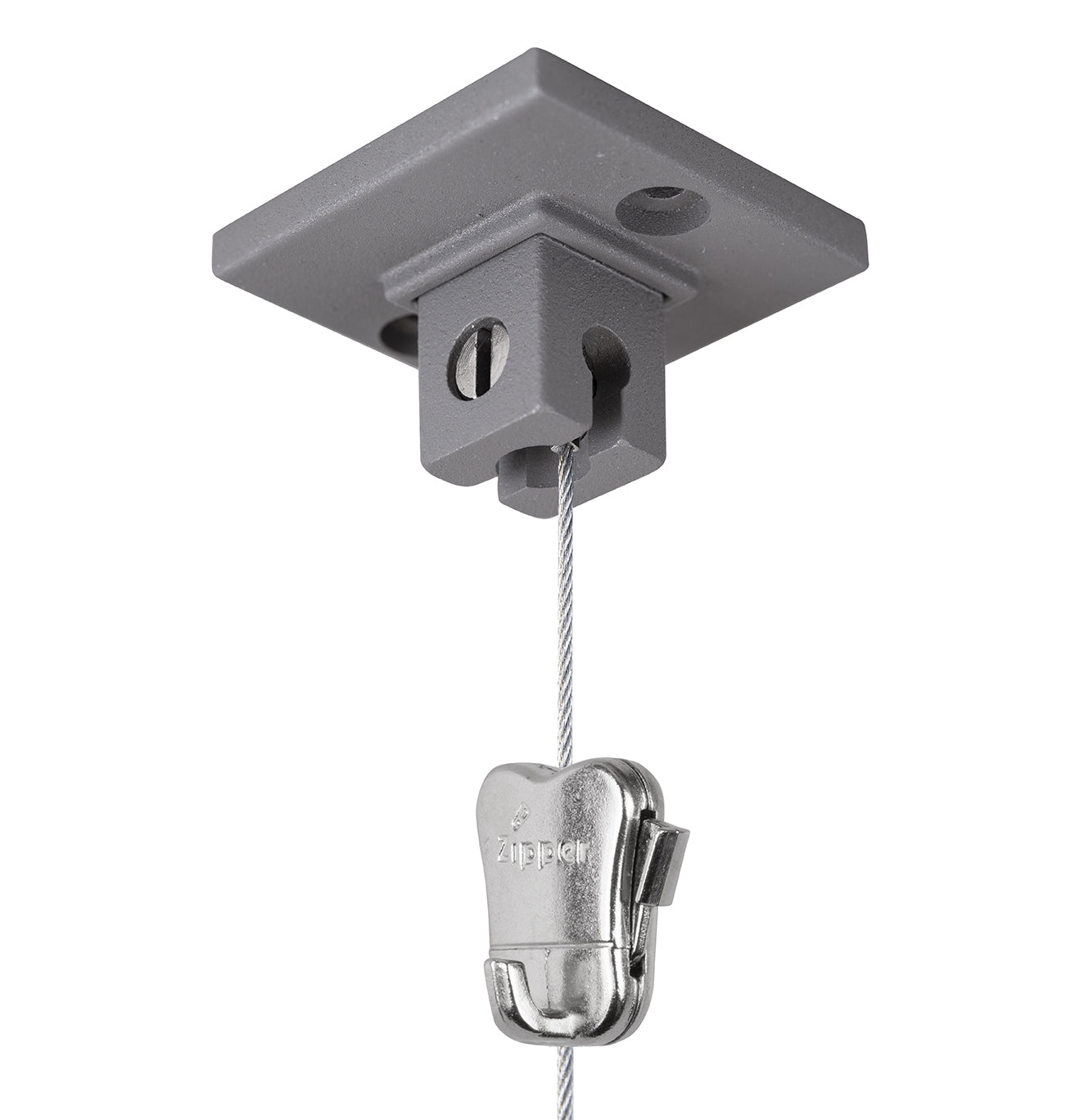 STAS qubic pro + steel cable glider 150 cm + zipper for secure picture hanging.